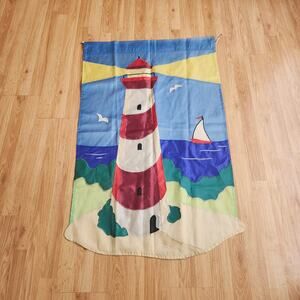 Embroidered Lighthouse Coastal House Flag 44x27.5 Nautical Beach Garden Outdoor
